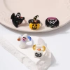 Halloween cartoon exaggerated ghost pumpkin head multiple resin rings, personalized and fun festival atmosphere rings details Picture